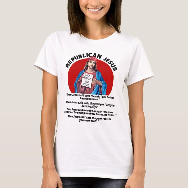 T-shirt Jésus républicain - Démocrate (Devant)