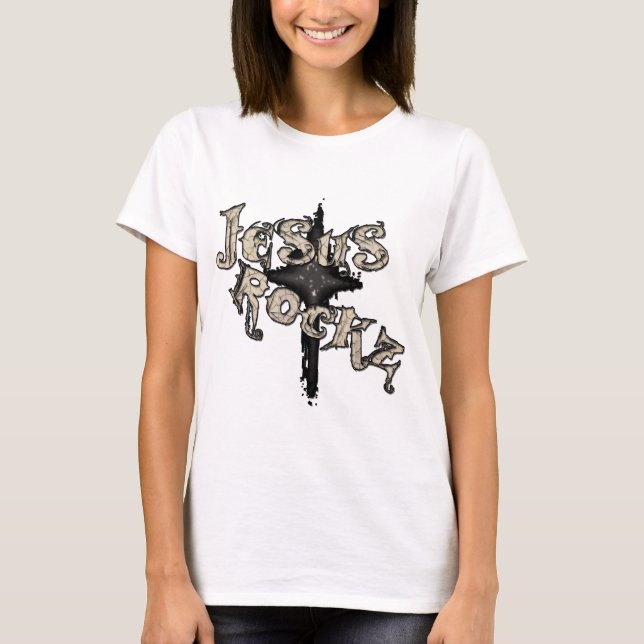 T-shirt Jesus Rockz Christian (Devant)