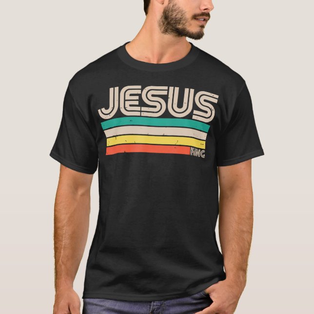 T-shirt Jésus Roi Rétro Vintage (Devant)