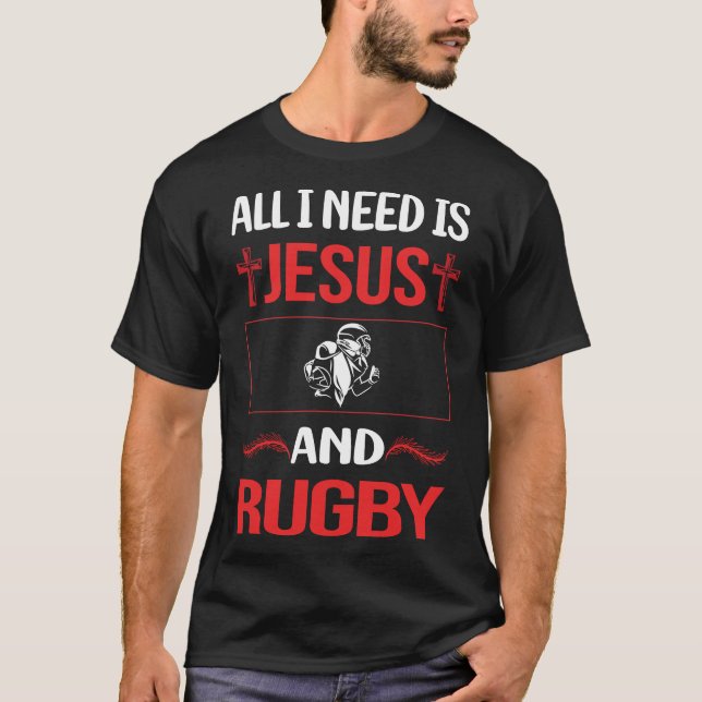 T-shirt Jesus Rugby drôle (Devant)