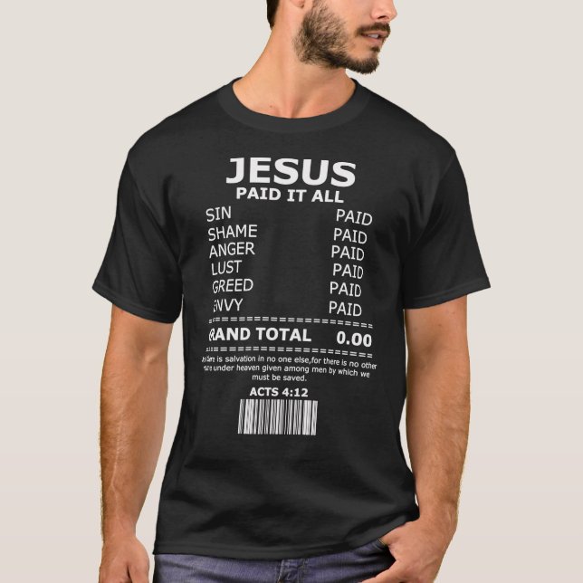 T-shirt Jésus Salut Pardon Croix Don chrétien   (Devant)
