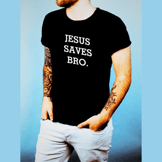T-shirt Jésus Sauve Bro. Noir (Créateur téléchargé)