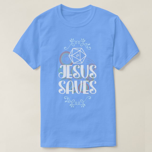 T-shirt Jésus Sauve D20 dés (Design devant)