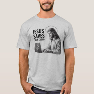 T-shirt Jésus Sauve dans le Nuage - Jésus Mème Drôle