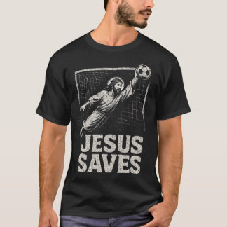 T-shirt Jésus Sauve - Gardien de Football Inspiration Chré