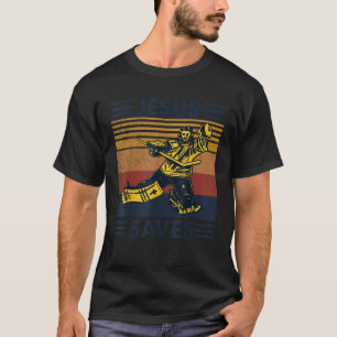 T-shirt Jésus Sauve Hockey sur glace Goalie Sport Religieu