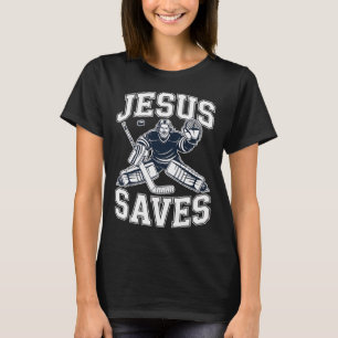T-shirt Jésus Sauve – Humour de Hockey Pour Joueurs Chréti