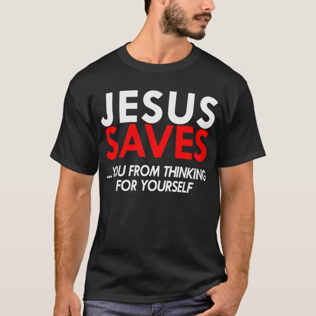 T-shirt Jésus sauve la chemise des hommes (Devant)