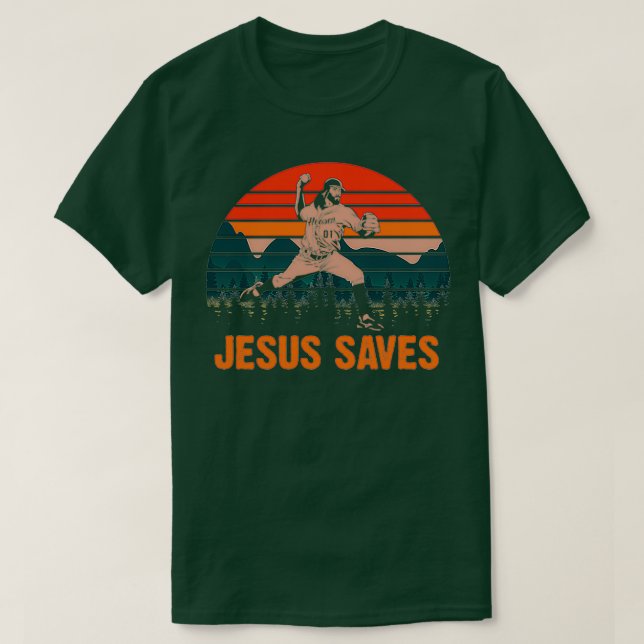 T-shirt Jésus Sauve le baseball Jésus (Design devant)