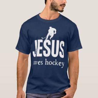 T-shirt Jésus sauve le hockey