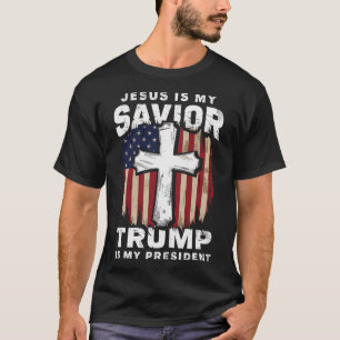 T-shirt Jésus sauveur patriotique chrétien Trump président