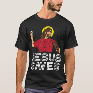 T-shirt Jesus Saves Baseball God Sports Christian Men Wome