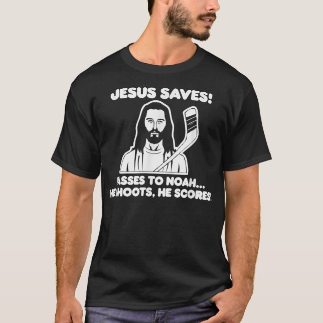 T-shirt Jésus Saves Chemise de Hockey Funny Catholique Chr (Devant)