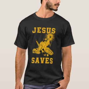 T-shirt Jesus Saves Ice Hockey Goalie Sport Religious Chri