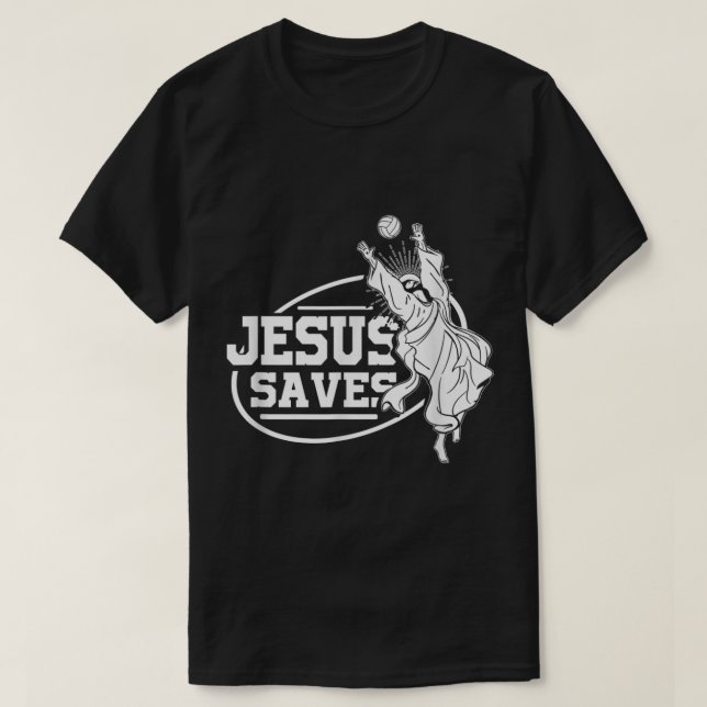 T-shirt Jesus Saves Shirt Volleyball (Design devant)