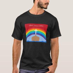 T-shirt Jésus seul sauve - Christian rainbow motif