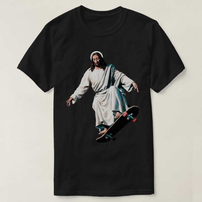 T-shirt Jesus Skate Jesus Skateboard Jesus Skateboard (Design devant)