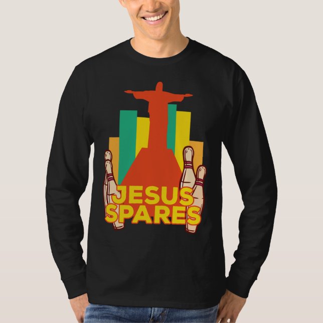 T-shirt Jesus Spares Bowling Team Christian (Devant)