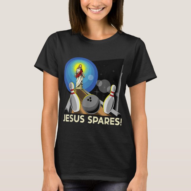 T-shirt Jesus Spares Funny Christian Bowling Pun (Devant)