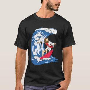 T-shirt Jesus Surfing Drôle Jésus