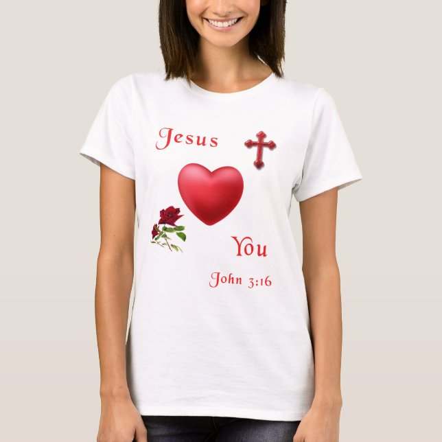 T-shirt jésus t'aime (Devant)