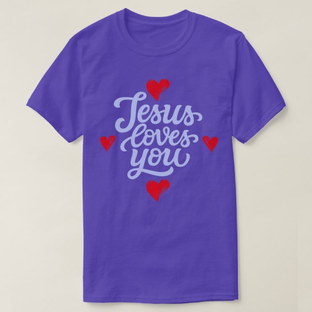 T-shirt Jésus t'aime Chrétien Christ Dieu (Design devant)