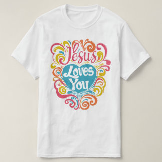 T-shirt Jésus t'aime Colorful Super Vibe Christian
