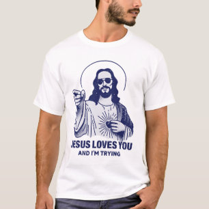 T-shirt Jésus t'aime et j'essaie