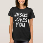 T-shirt Jésus t'aime pour les femmes qui aiment la foi chr<br><div class="desc">Jésus t'aime pour les femmes qui aiment la foi chrétienne</div>