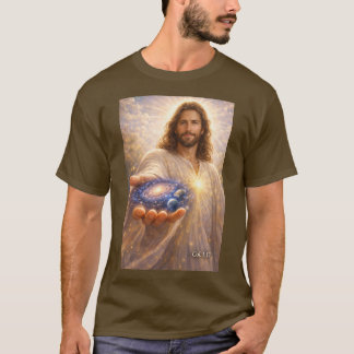 T-Shirt Jésus tenant l'univers dans Ses mains