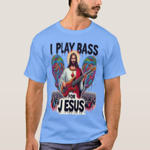 T-shirt Jésus tenant une basse guitare