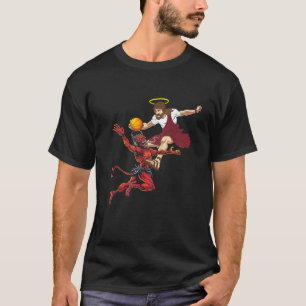 T-shirt Jésus Traversant Le Joueur De Basket-Ball Devil Du