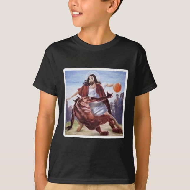 T-shirt Jésus Traversant Satan Basketball (Devant)