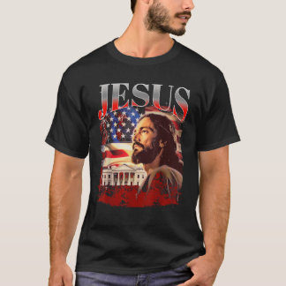 T-shirt Jesus USA Amérique Patriot Mème 90s Bootleg Rap Me