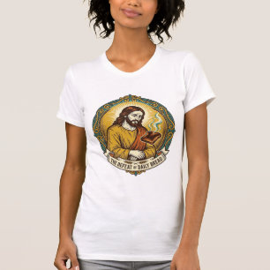 T-shirt Jésus vaincu fumant du pain grillé brûlé petit-déj