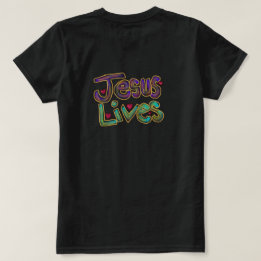 T-shirt « Jésus vit » Citation chrétienne Dames Noir