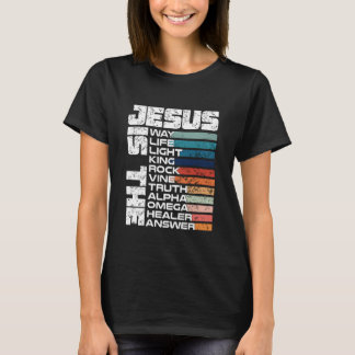 T-shirt Jésus Voie Vérité Vie Vigne Lumière Roi Rocher Alp