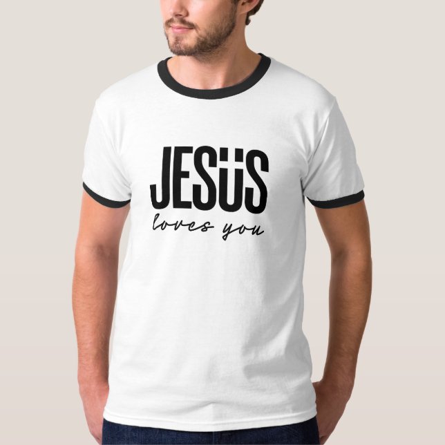 T-SHIRT JÉSUS VOUS AIME | CHRÉTIEN (Devant)