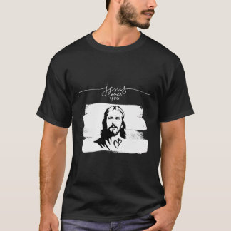 T-shirt Jésus Vous Aime Croiser Et Coeur Foi Chrétienne So