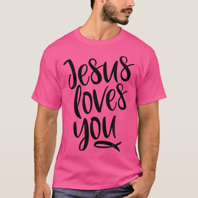 T-shirt Jésus vous aime répandre le bonheur amour foi Chri (Devant)