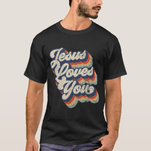 T-shirt Jésus vous aime Retro Style Vintage Design graphiq