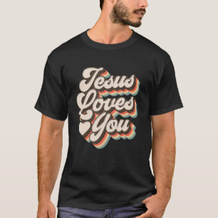 T-shirt Jésus vous aime Retro Vintage Style Cool Christian