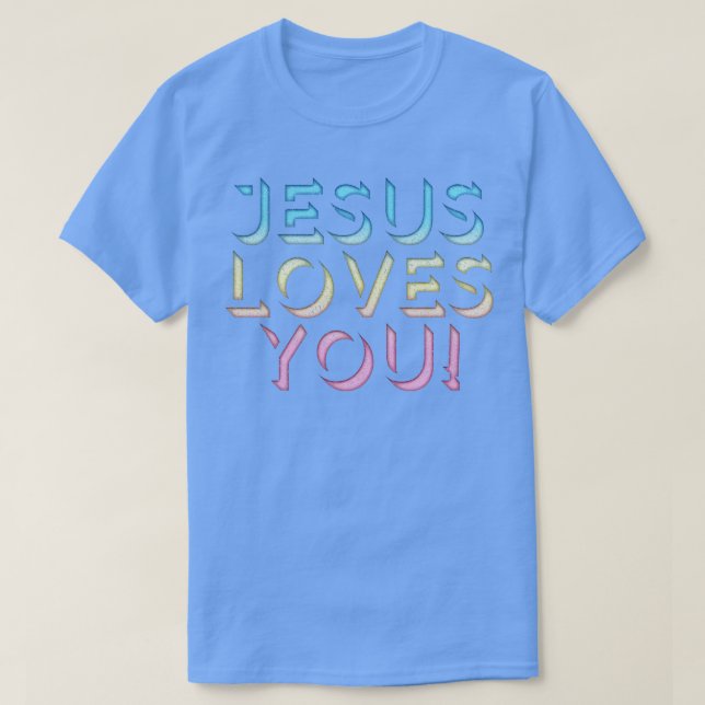 T-shirt Jésus vous aime Typographie rétro Design 1 (Design devant)
