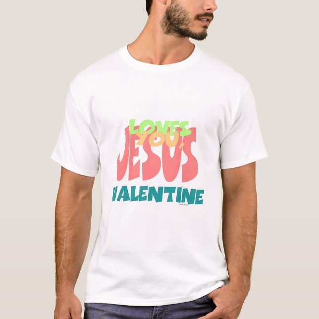 T-shirt JÉSUS VOUS AIME, VALENTINE Mens (Devant)