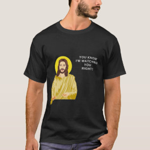 T-shirt Jésus vous regarde Drôle Hommes Catholiques