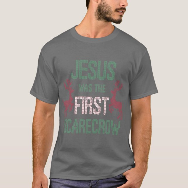 T-shirt Jesus Washe First Scarecrow Funny Christian Ugly C (Devant)