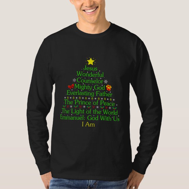 T-shirt Jesus Wonderful Counselor Mighty God Tree  (Devant)