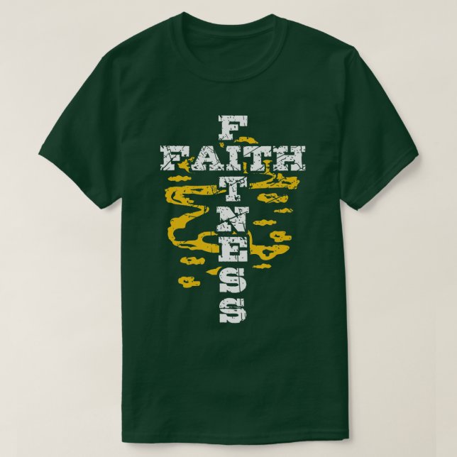 T-shirt Jesus Workout Faith Fitness Cross Christian Gym G (Design devant)