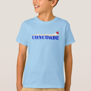 T-shirt Jet Concorde avec texte bleu gras