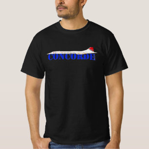 T-shirt Jet Concorde avec texte bleu gras